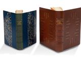 deux livres posés l'un à côté de l'autre sur une surface blanche