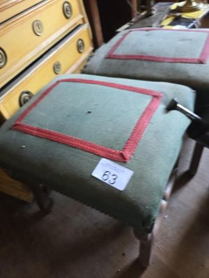 deux tabourets posés devant une commode