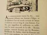 illustration of an open book with a picture of a bridge in the background