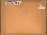an old picture of a brown box with a label on it