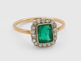 an emerald and diamond ring