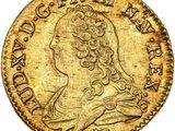 une pièce d'or représentant le profil d'un homme
