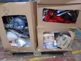 two boxes with clothes in them sitting on the floor