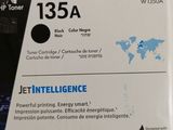 a close up of a black toner cartridge for hp laser printers