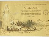 an old document with a drawing of a woman and a man laying on the ground