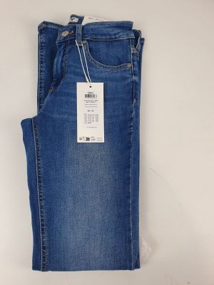 the back of a pair of blue jeans on a white background