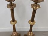 pair of antique brass candlesticks