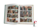an open book with a picture of a comic strip