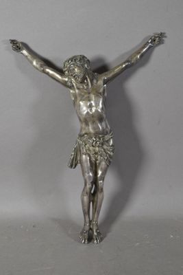 statue of jesus on the cross on a white background