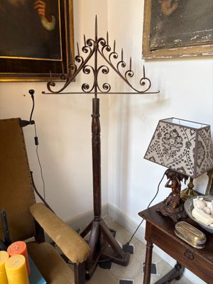 a picture of a living room with a chair and a table