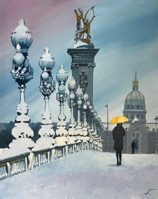 Eric TURLOT "Jour de neige pour Alexandre" - Huile sur toile…