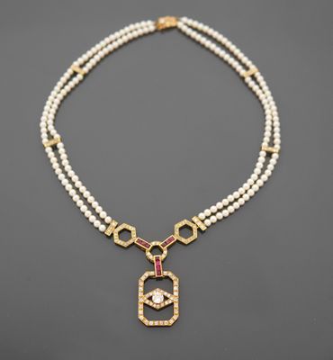 Charmant collier de perles de culture de 3,8 mm de moyenne s…