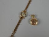 une image représentant une montre en or et un bracelet à chaîne en or