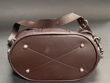 brown leather cross body bag with rivets and studs