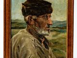an oil painting of a man with a beard and a hat