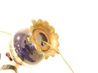 TOURS - Lampe en céramique bleue à décor de liseré doré. (photo 4)