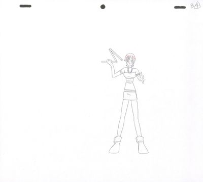 dessin de bande dessinée représentant une femme tenant une raquette de tennis à la main