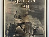 an old black and white photo of a woman sitting on top of a car