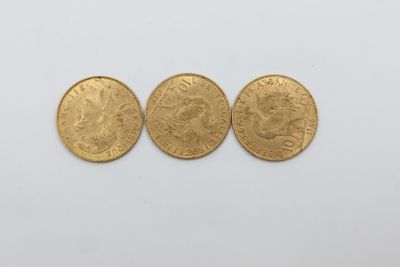 trois souverains d'or britanniques, dont l'un est un souverain et l'autre est un souverain