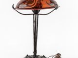a lamp that is sitting on top of a table