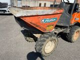 a dump truck that is parked in the parking lot