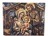 une image représentant un tableau où l'on voit un homme et une femme tenant un bébé dans leurs bras