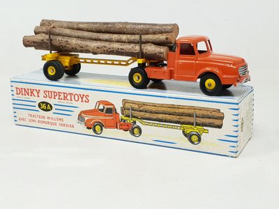 DINKY FRANCE réf 36A camion Willème porte-bois, orange/jaune…