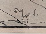 a drawing of a person laying on a bed