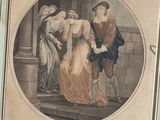 a picture of a painting of a woman being taken to the hospital