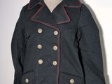 an image of a black coat with red trims