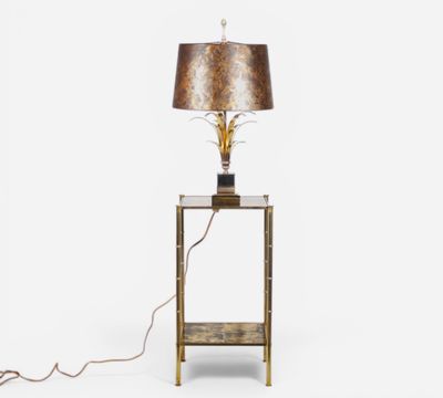 Maison Charles, ensemble lampe et table d’appoint en métal d… - Photo 1