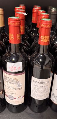 le nombre de bouteilles de vin posées sur une table