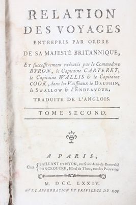 Voyages de COOK : Paris 1774 (T.