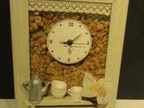 a picture of a picture of a clock made out of cereal