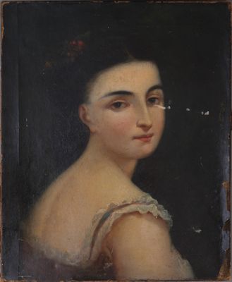 portrait of a young woman in a white dress