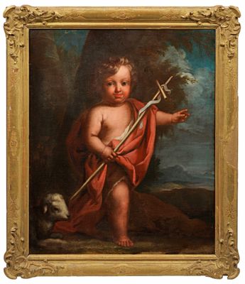 une image représentant un tableau où figure un enfant avec une faux et un chien
