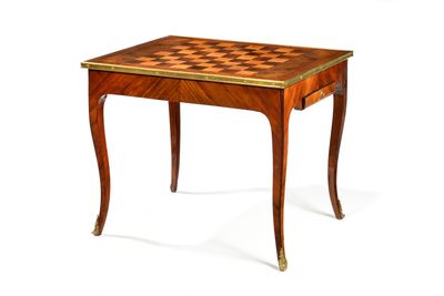 a small table with a chess board on top of it