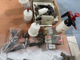 a box of assorted items on a table