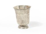 a silver cup on a white background with a white background