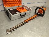an image of a corded hedger and a tool box