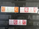 five different stamps on the same sheet of paper