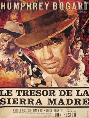 a poster for the movie le tressor de la sierra madre
