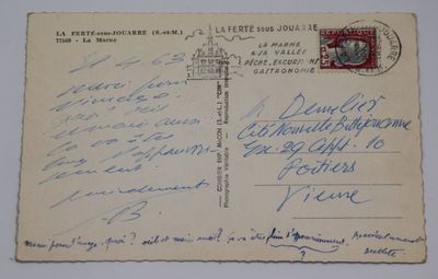 Samuel Beckett (1906-1989) Carte postale adressée à Jean Dem…