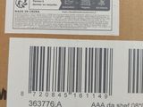 a brown box with a barcode on it and a barcode on the side