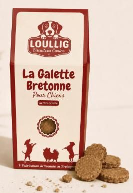 packaging design for dog biscuits with dog silhouettes on the side of it