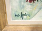 a picture of a painting of flowers in a gold frame