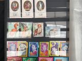 a picture of a display of stamps in a window