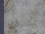 sketches of a man and a woman lying on a bed