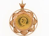 an image of a gold coin with a bird on top of it