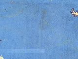 a blue area rug with a white border on it